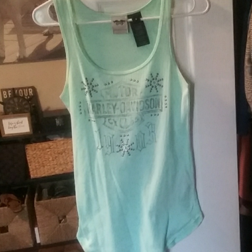 Harley Davidson teal tank top